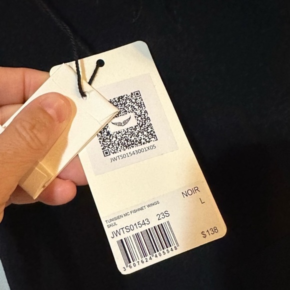 Zadig & Voltaire Story Fishnet Skull Wings Tee Shirt- M,L - Picture 7 of 7